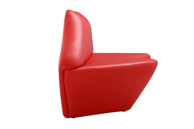 Alt view image 5 of 7 - Kiss Modern Vegan Leather Loveseat in Red LS010-RD