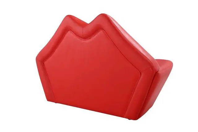 Alt view image 6 of 7 - Kiss Modern Vegan Leather Loveseat in Red LS010-RD