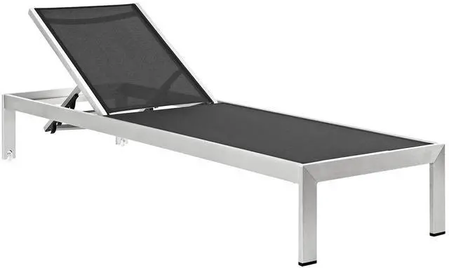 Alt view image 8 of 12 - Shore Chaise Outdoor Patio Aluminum Set of 6 - Silver Gray