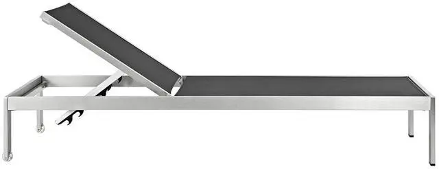 Alt view image 9 of 12 - Shore Chaise Outdoor Patio Aluminum Set of 6 - Silver Gray