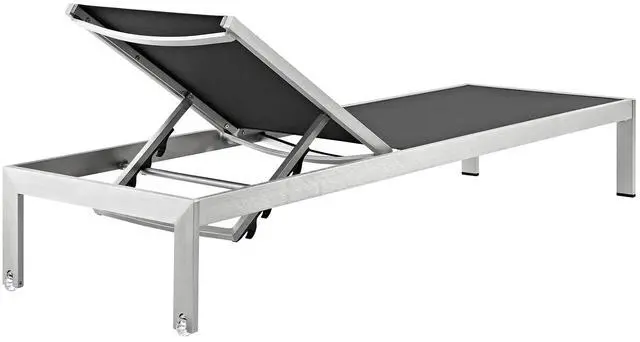 Alt view image 10 of 12 - Shore Chaise Outdoor Patio Aluminum Set of 6 - Silver Gray