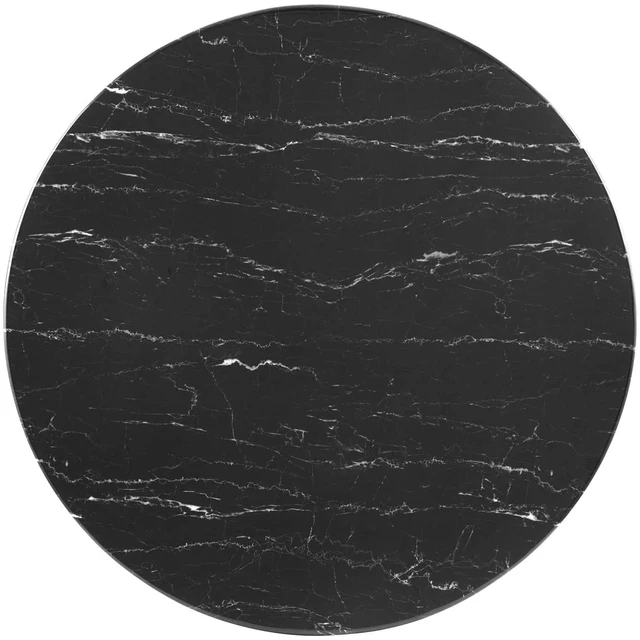 Alt view image 8 of 12 - Lippa 40" Artificial Marble Dining Table Gold Black