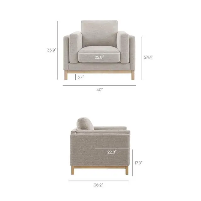 Alt view image 3 of 7 - Roscoe Fabric Armchair by Modway EEI-7329 - Modern Upholstered Accent Chair