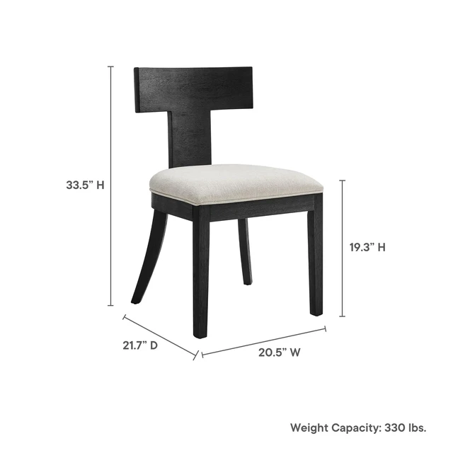Alt view image 2 of 7 - Peregrine Wood and Fabric Upholstered Dining Chairs Set of 2 by Modway