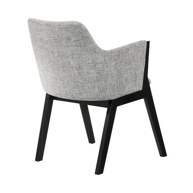 Alt view image 5 of 7 - Renzo Light Gray Fabric and Black Wood Dining Side Chairs - Set of 2