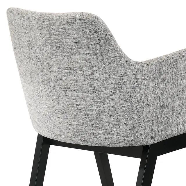 Alt view image 7 of 7 - Renzo Light Gray Fabric and Black Wood Dining Side Chairs - Set of 2