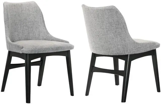 Main image of Azalea Gray Fabric and Black Wood Dining Side Chairs - Set of 2