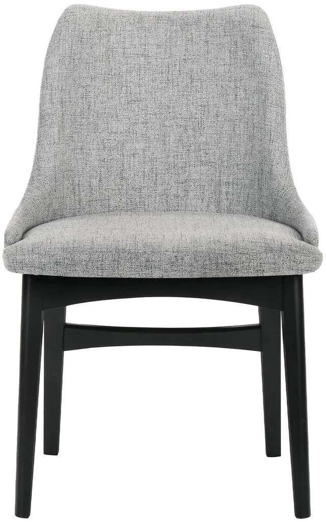 Alt view image 4 of 7 - Azalea Gray Fabric and Black Wood Dining Side Chairs - Set of 2