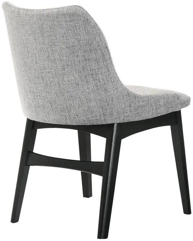 Alt view image 5 of 7 - Azalea Gray Fabric and Black Wood Dining Side Chairs - Set of 2