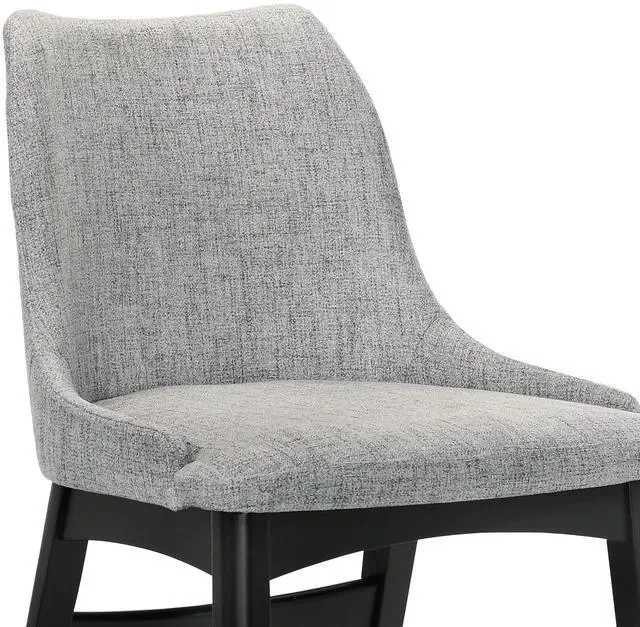 Alt view image 6 of 7 - Azalea Gray Fabric and Black Wood Dining Side Chairs - Set of 2
