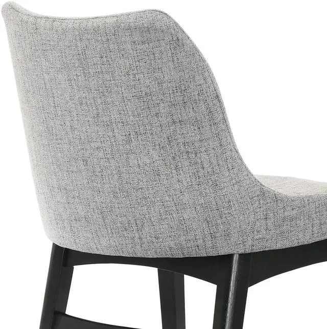 Alt view image 7 of 7 - Azalea Gray Fabric and Black Wood Dining Side Chairs - Set of 2