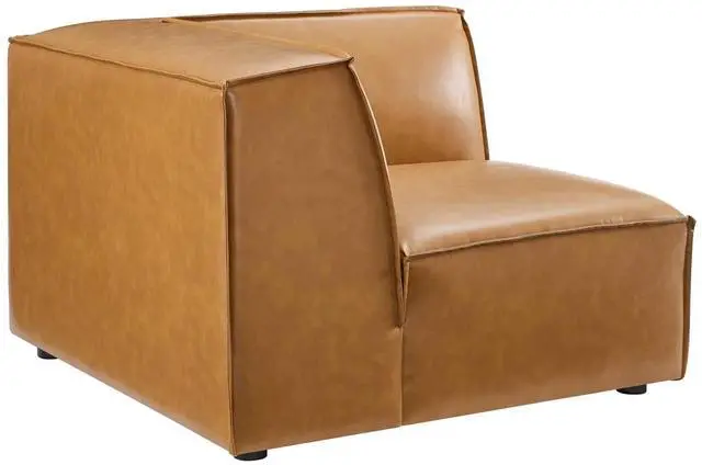 Alt view image 7 of 13 - Restore Vegan Leather Sectional Sofa Corner Chair Tan