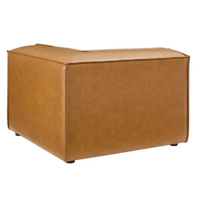 Alt view image 9 of 13 - Restore Vegan Leather Sectional Sofa Corner Chair Tan