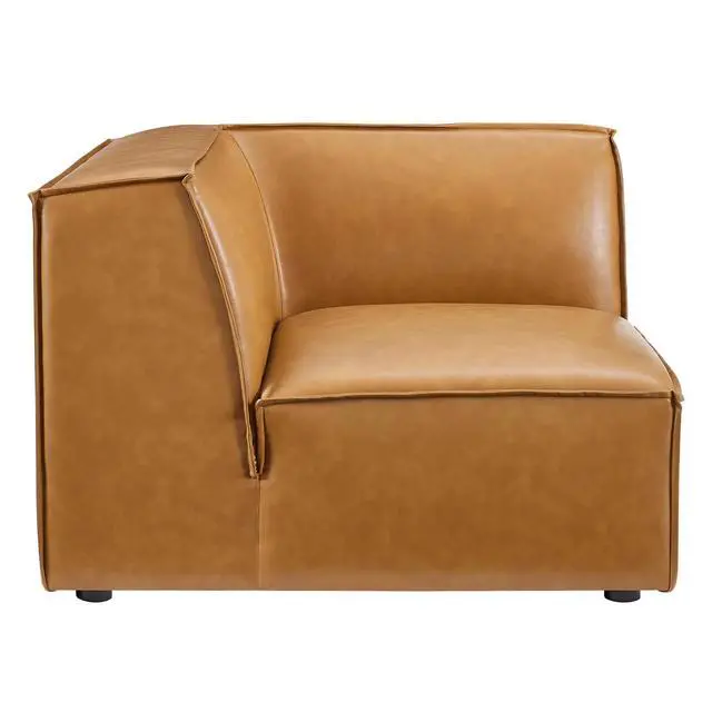 Alt view image 10 of 13 - Restore Vegan Leather Sectional Sofa Corner Chair Tan