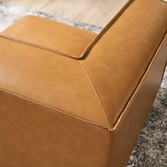 Alt view image 12 of 13 - Restore Vegan Leather Sectional Sofa Corner Chair Tan