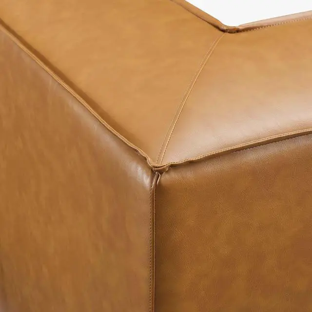Alt view image 11 of 13 - Restore Vegan Leather Sectional Sofa Corner Chair Tan