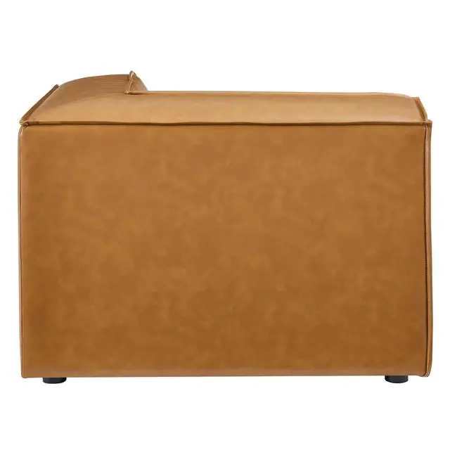 Alt view image 8 of 13 - Restore Vegan Leather Sectional Sofa Corner Chair Tan