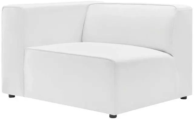 Alt view image 7 of 13 - Mingle Vegan Leather Left-Arm Chair White