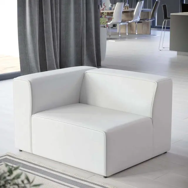Alt view image 13 of 13 - Mingle Vegan Leather Left-Arm Chair White