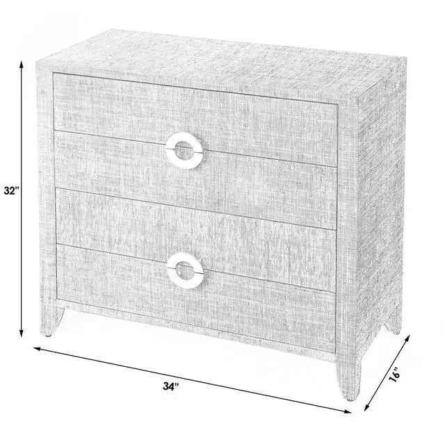 Alt view image 3 of 7 - Amelle 4-Drawer Raffia Accent Chest in Cream,Yellow 4483349
