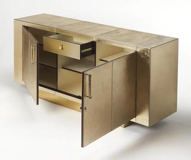 Alt view image 4 of 4 - Francois Leather 70.5" Buffet Sideboard in Gold 3736350
