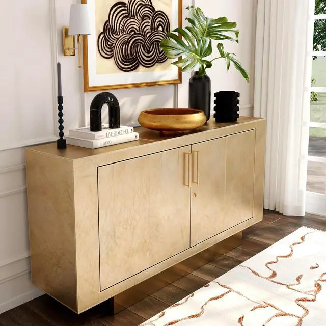 Alt view image 2 of 4 - Francois Leather 70.5" Buffet Sideboard in Gold 3736350