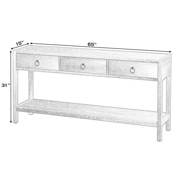 Alt view image 3 of 7 - Lark 3 Drawer 65" Console Table in Light Brown 5701312
