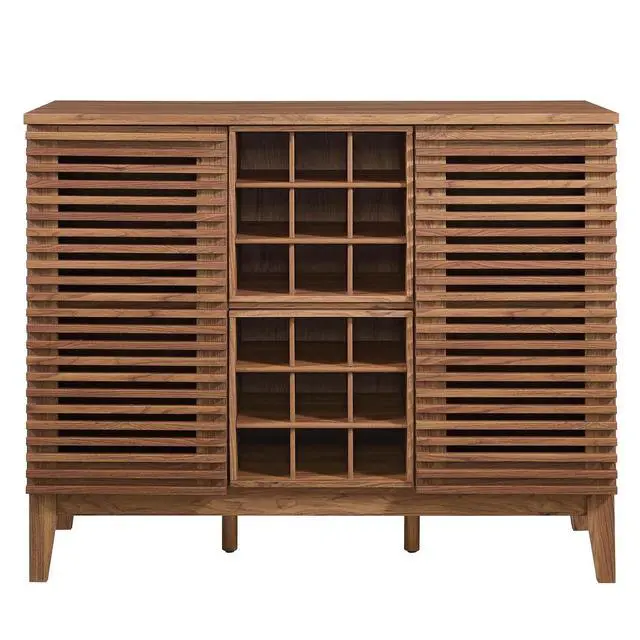 Alt view image 4 of 7 - Render Bar Cabinet Walnut EEI-6156-WAL