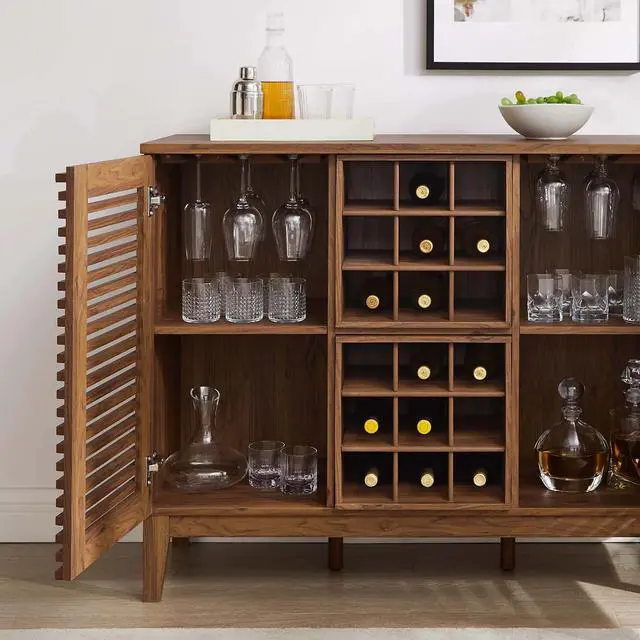 Alt view image 7 of 7 - Render Bar Cabinet Walnut EEI-6156-WAL