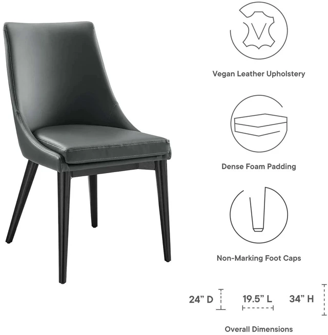 Alt view image 6 of 7 - Viscount Vegan Leather Dining Chair by Modway