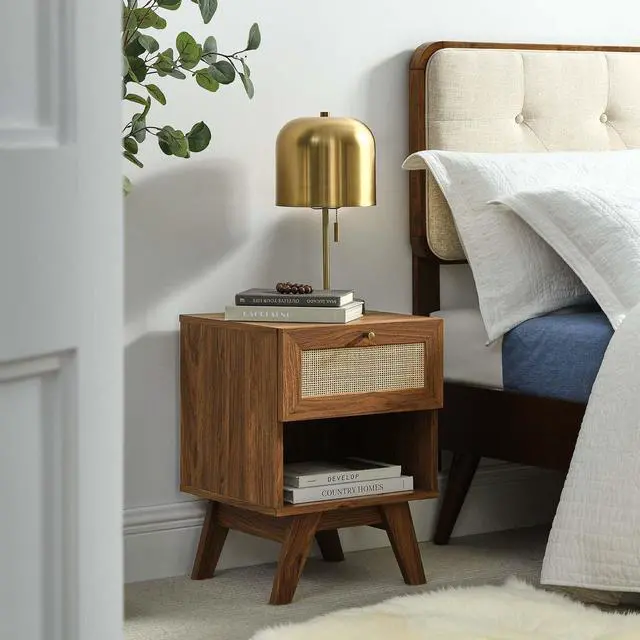 Alt view image 7 of 7 - Soma 1-Drawer Nightstand Walnut MOD-7049-WAL