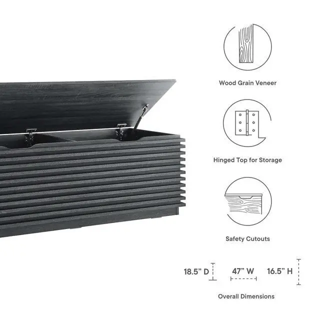 Alt view image 5 of 7 - Render Storage Bench Charcoal EEI-6057-CHA