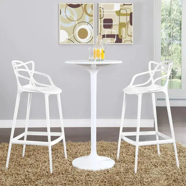 Alt view image 4 of 4 - Entangled Bar Stool Set of 2 White EEI-2349-WHI-SET