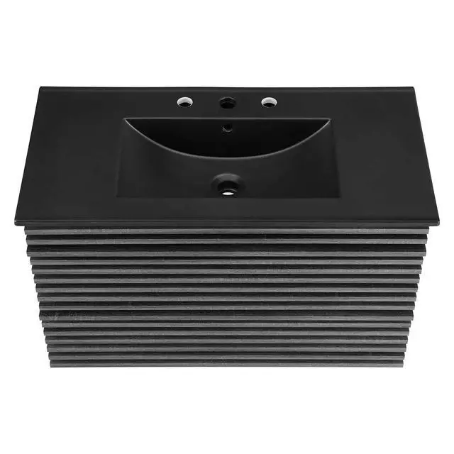Alt view image 5 of 7 - Render 36" Wall-Mount Bathroom Vanity Charcoal Black EEI-5395-CHA-BLK