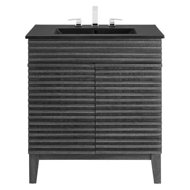 Alt view image 3 of 7 - Render 30" Bathroom Vanity Charcoal Black EEI-5418-CHA-BLK