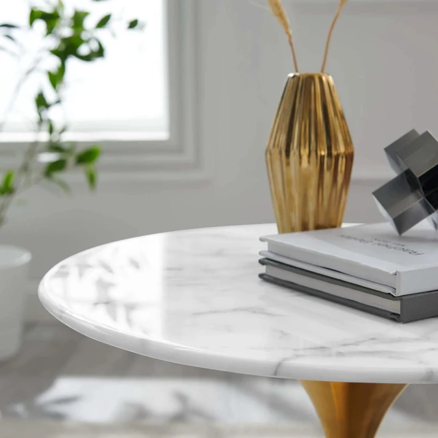 Alt view image 11 of 12 - Lippa 20" Round Artificial Marble Side Table