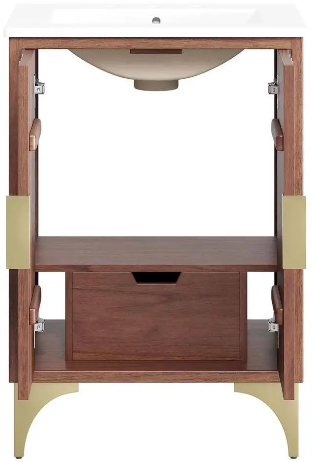 Alt view image 5 of 7 - Daylight 24" Bathroom Vanity White Walnut EEI-6290-WHI-WAL