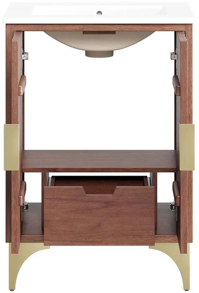 Alt view image 6 of 7 - Daylight 24" Bathroom Vanity White Walnut EEI-6290-WHI-WAL