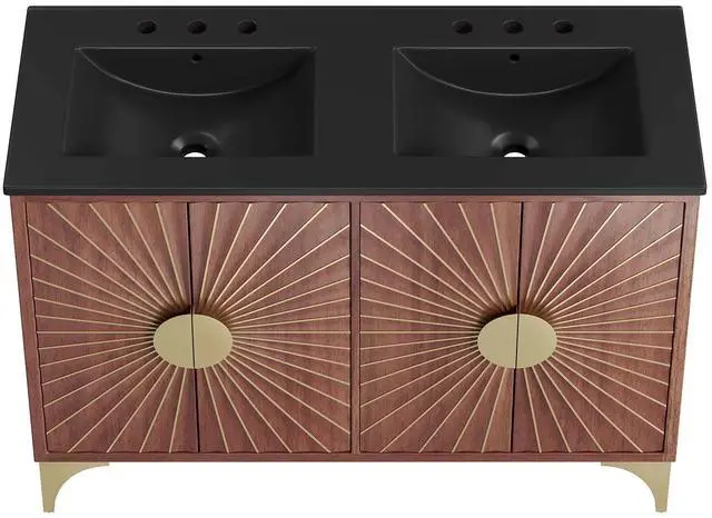 Alt view image 3 of 7 - Daylight 48" Double Sink Bathroom Vanity Black Walnut EEI-6308-BLK-WAL