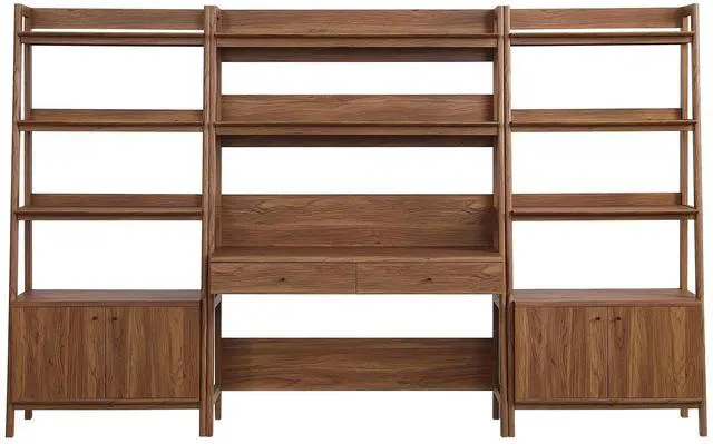 Alt view image 2 of 5 - Bixby 3-Piece Wood Office Desk and Bookshelf