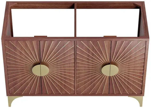 Alt view image 3 of 7 - Daylight 48" Double Sink Compatible (Not Included) Bathroom Vanity Cabinet Walnut EEI-6169-WAL