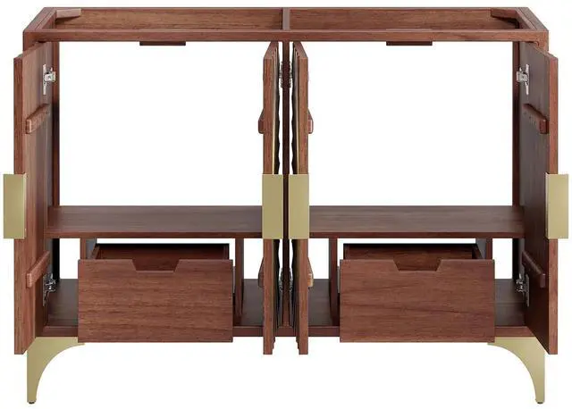 Alt view image 4 of 7 - Daylight 48" Double Sink Compatible (Not Included) Bathroom Vanity Cabinet Walnut EEI-6169-WAL