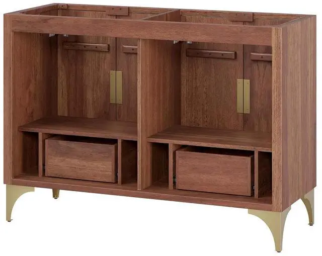 Alt view image 5 of 7 - Daylight 48" Double Sink Compatible (Not Included) Bathroom Vanity Cabinet Walnut EEI-6169-WAL