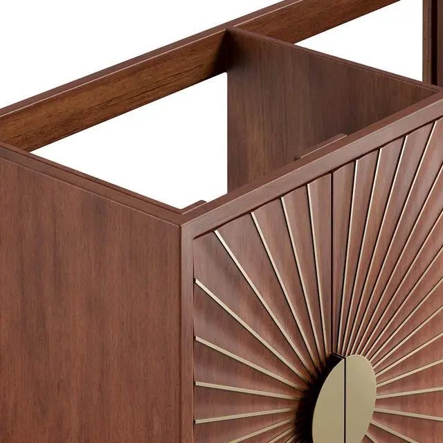 Alt view image 6 of 7 - Daylight 48" Double Sink Compatible (Not Included) Bathroom Vanity Cabinet Walnut EEI-6169-WAL