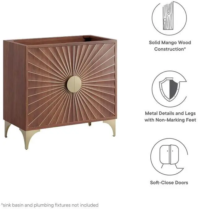 Alt view image 7 of 7 - Daylight 36" Bathroom Vanity Cabinet Walnut EEI-6167-WAL