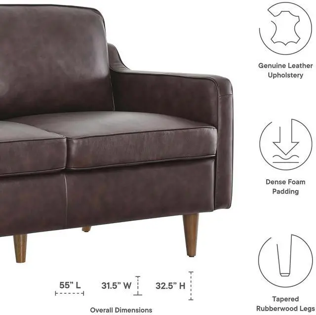Alt view image 6 of 11 - Impart Genuine Leather Loveseat