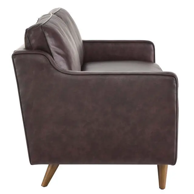 Alt view image 4 of 7 - Impart Genuine Leather Sofa Brown EEI-5553-BRN
