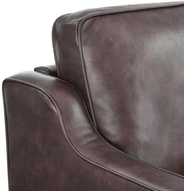 Alt view image 3 of 7 - Impart Genuine Leather Sofa Brown EEI-5553-BRN