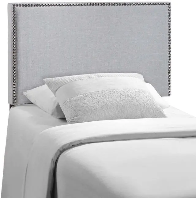 Main image of Region Nailhead Twin Upholstered Headboard Sky Gray MOD-5218-GRY