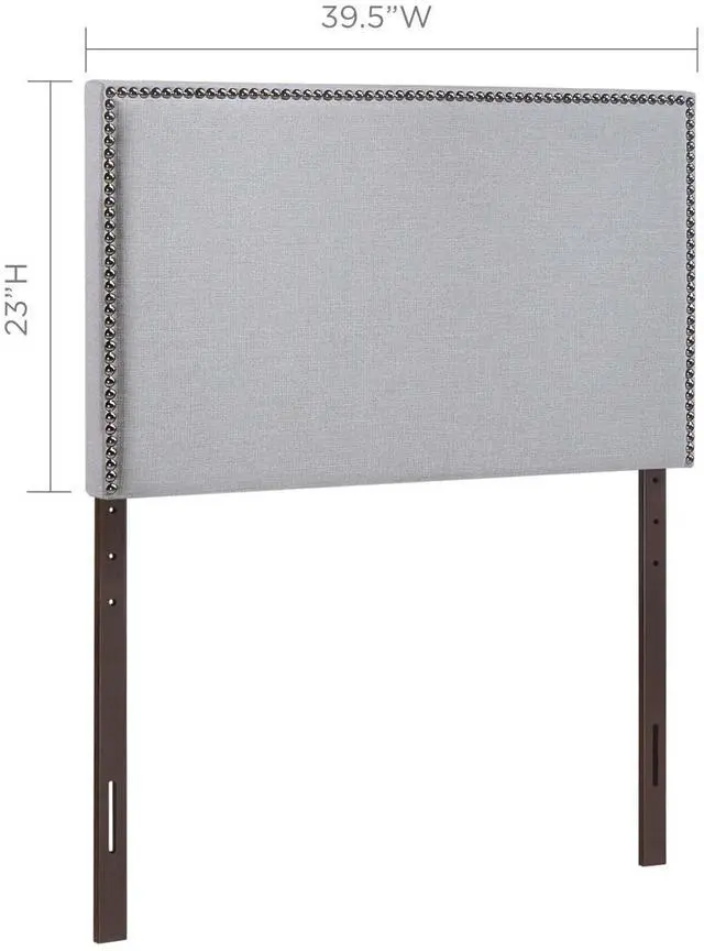 Alt view image 3 of 7 - Region Nailhead Twin Upholstered Headboard Sky Gray MOD-5218-GRY